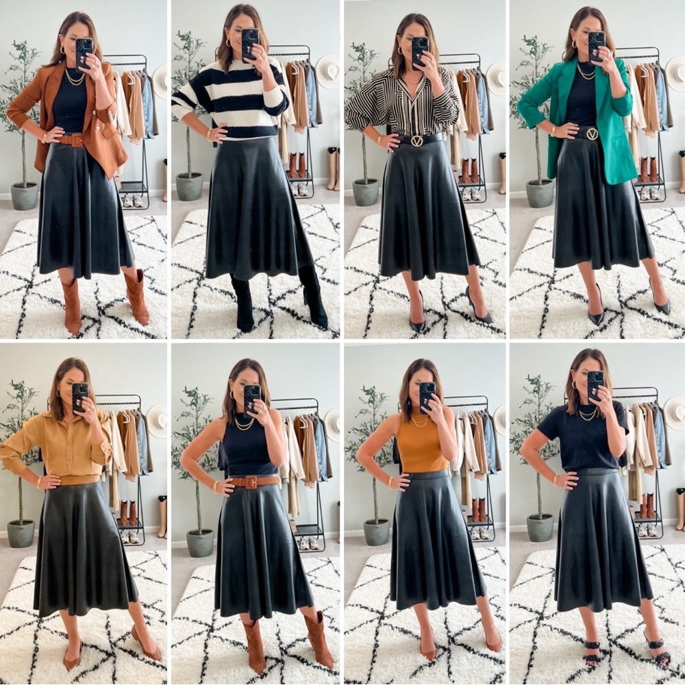 Banana Republic Factory Vegan Leather Midi Skirt
